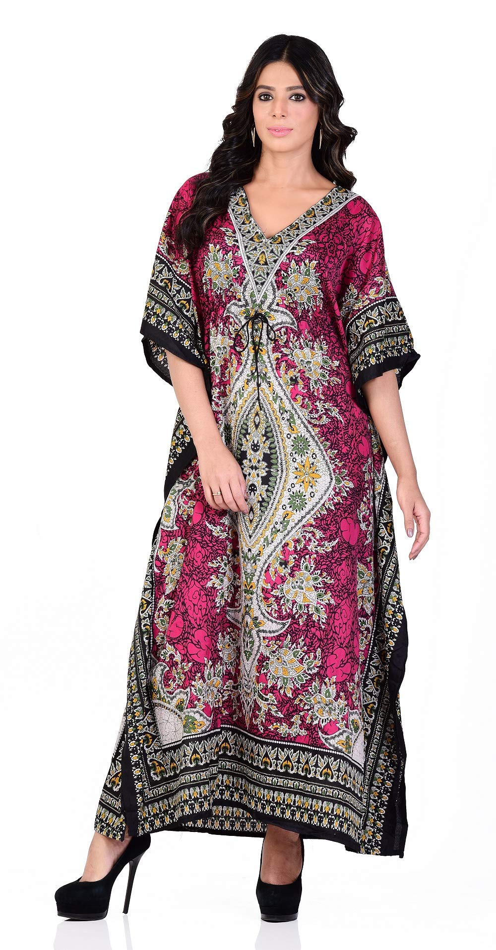 Shah Crafts. Women Kaftan Dress Kimono Caftan Ladies Long Gown Beach Cover Up Night Maxi Tunic Dresses Plus Size