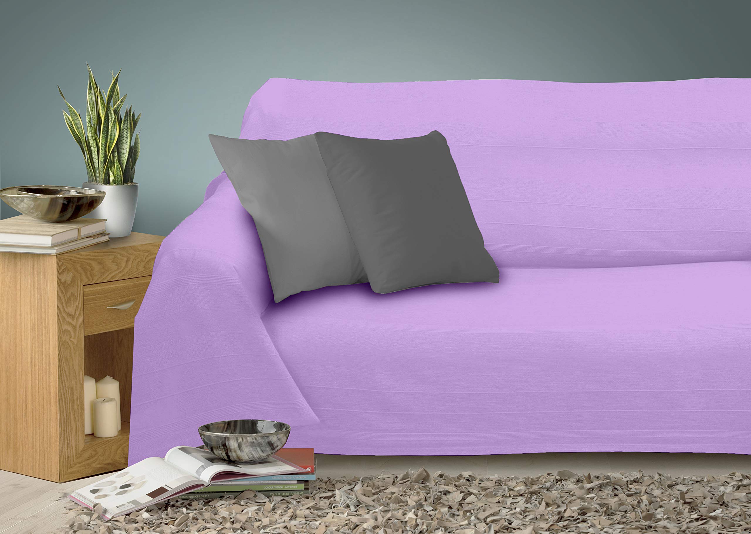 Miracle Home Caiman Multi-Purpose Quilt, 100% Cotton, Mauve, 220 x 260 cm