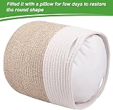 tenn well 30cm Indoor Plant Pot Basket with Liner Cotton Woven White Khaki view 5