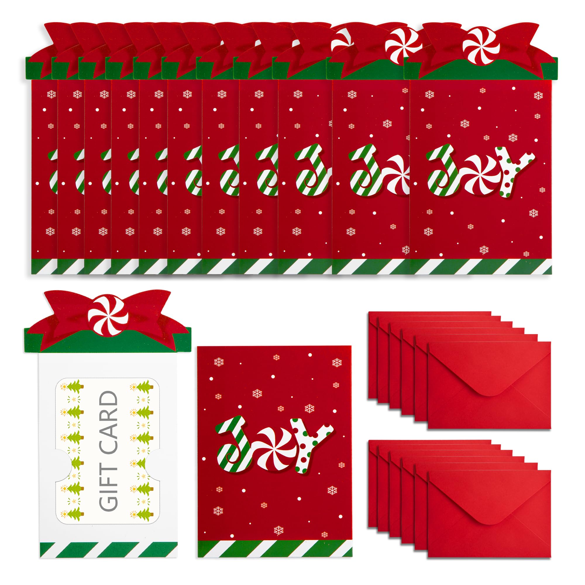 View 1 of 12 Sets Christmas Money and Gift Card Sleeves- Christmas Money Holder Ornaments for Cash Gifts with Envelopes- Joy Candy Christmas Gifting Money Cards Cash Holder for Xmas Holiday Party Gift Decor