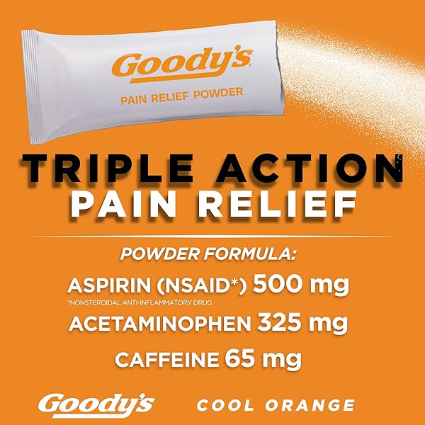 GOODY’S EXTRA STRENGTH HEADACHE POWDER, COOL ORANGE FLAVOR DISSOLVE PACKS, 24 INDIVIDUAL PACKETS (2 PACK)