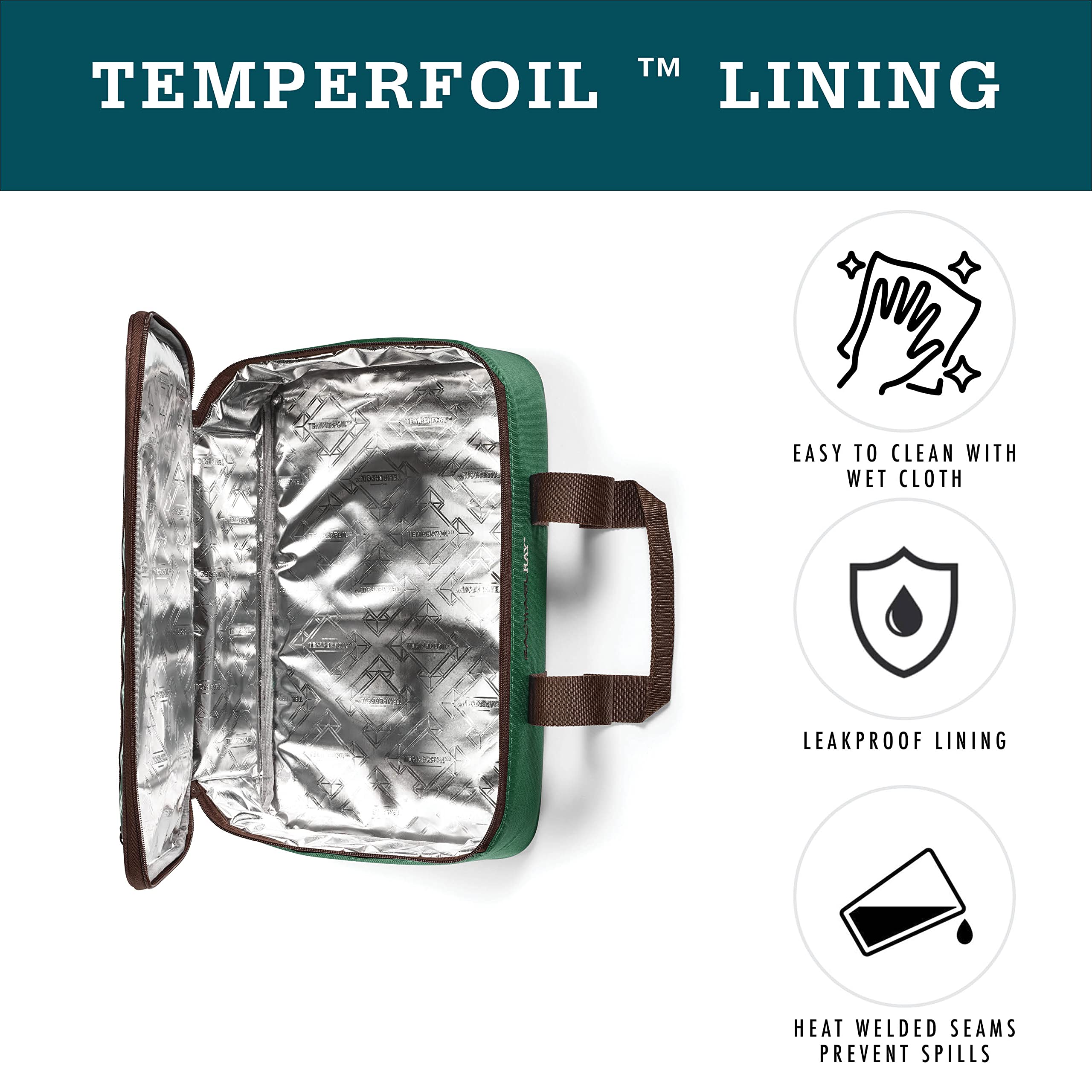 Rachael Ray Lasagna Lugger, Thermal Insulated Casserole Carrier for Hot or Cold Food, Lugger Tote for Pockluck, Parties, Picnic, and Cookouts, Fits 9