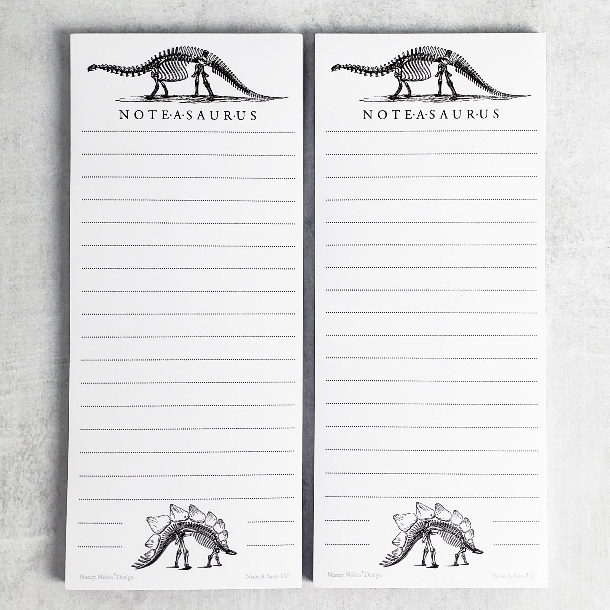 Dinosaur (Bones) Refrigerator Notepads, Note-A-Saurus - Set of 2 Pads - Notes, to Do List, Grocery List