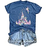 UNIQUEONE Magical Shirt for Women Magic Kingdom Tshirt Family Vacation Tee Cute Castle Holiday Short Sleeve Tops