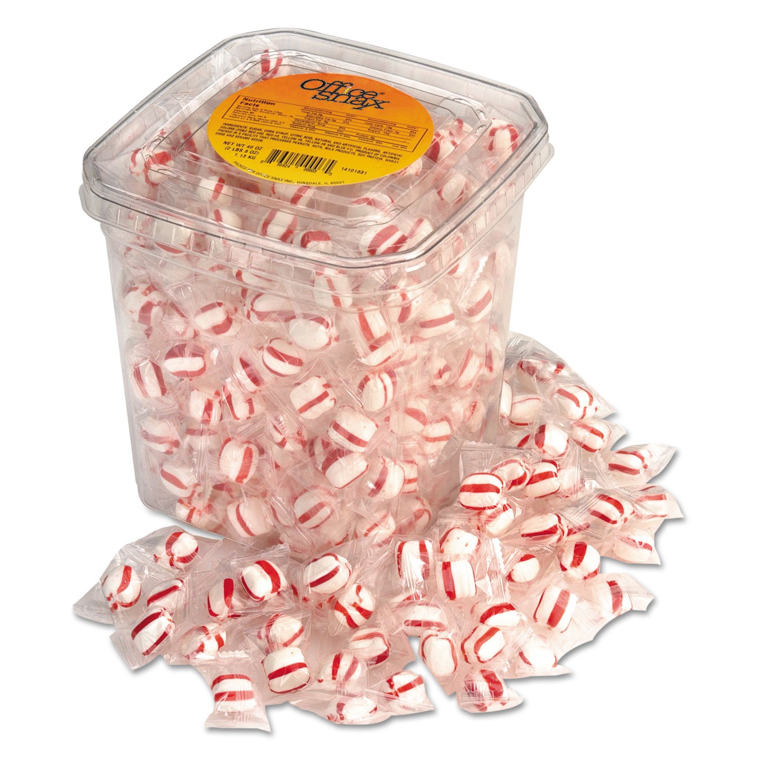Office Snax Peppermint Puff Candies Tub