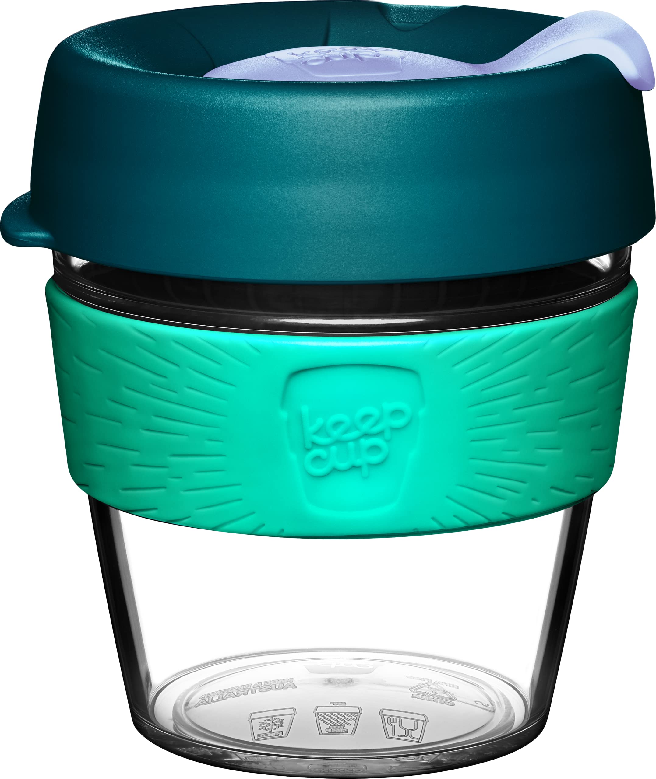 KeepCup Original, Lightweight Plastic Reusable Coffee Cup with Splashproof Sipper Lid - 8oz/227ml - Eventide