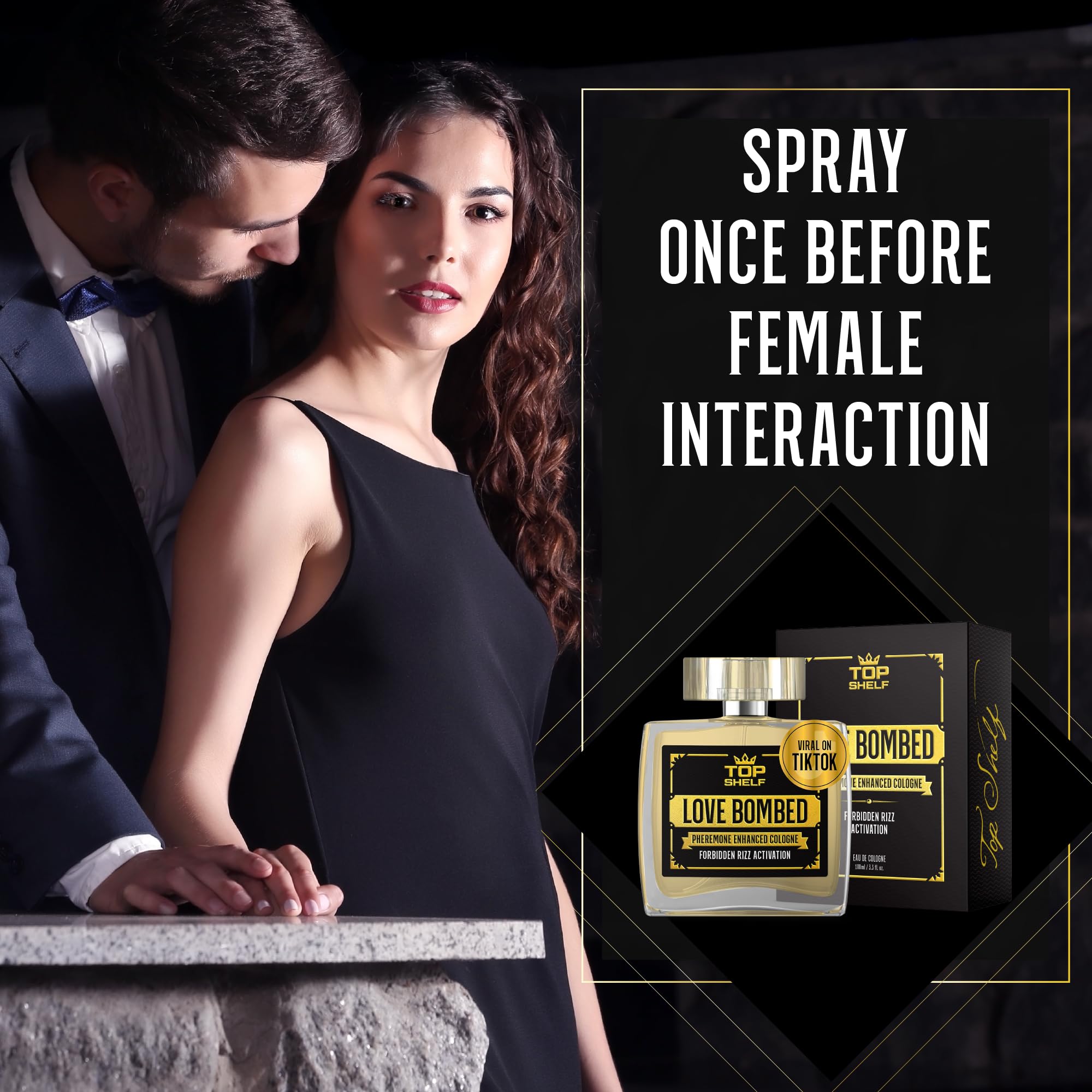 Top Shelf Grind Love Bombed - Pheromone Cologne for Men | Bold Attraction & Confidence | Male Perfume Oil Infused | Long-Lasting Pheromones Spray | Made in USA | 100ml