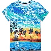 RAISEVERN Boys Girls 3D Graphic Printed T-Shirts Short Sleeve Summer tees for 4-14 Years