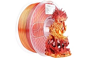 AMOLEN Silk PLA Gradient 3D Printing Filament, 1KG Spool 1.75mm Silk Shiny Red Gold Gradient Printer Filament 2.2lb Brighter New Version, Compatible with 3D Printer and 3D Pen