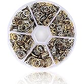 1000Pcs O Ring Connectors Metal Open Jump Rings Set Jump Rings for Jewelry Making Connectors (4mm 5mm 6mm 7mm 8mm 10mm)