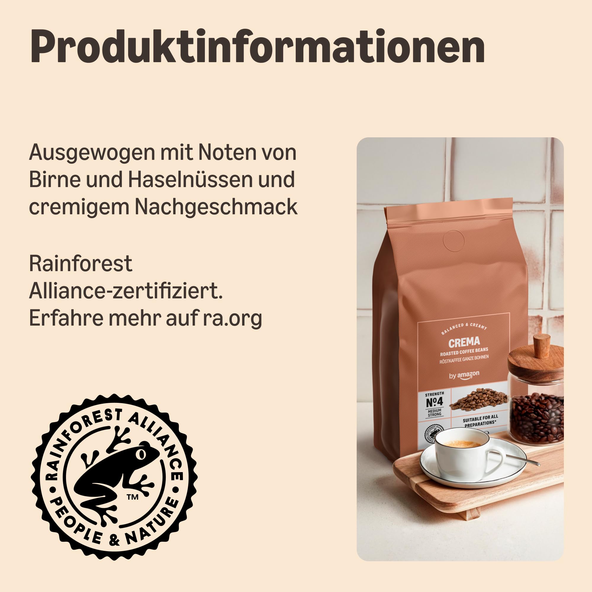 by Amazon Espresso Crema Coffee Beans Strength 4 Medium Strong Roasted Coffee Beans, 1kg 2