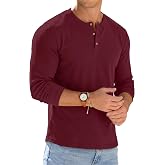 Sailwind Mens Henley Shirts Long Sleeve Casual Fashion T-Shirt Lightweight Button Tees