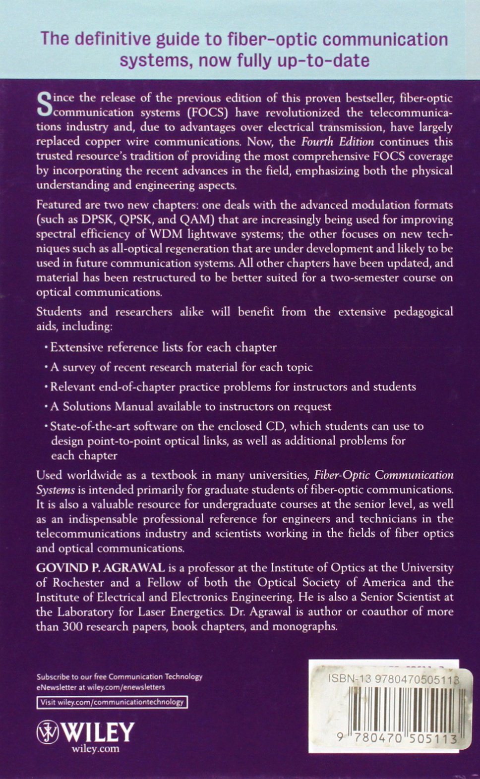 Buy Fiber-Optic Communication Systems (Wiley Series in Microwave and Optical  Engineering) Book Online at Low Prices in India | Fiber-Optic Communication  ...