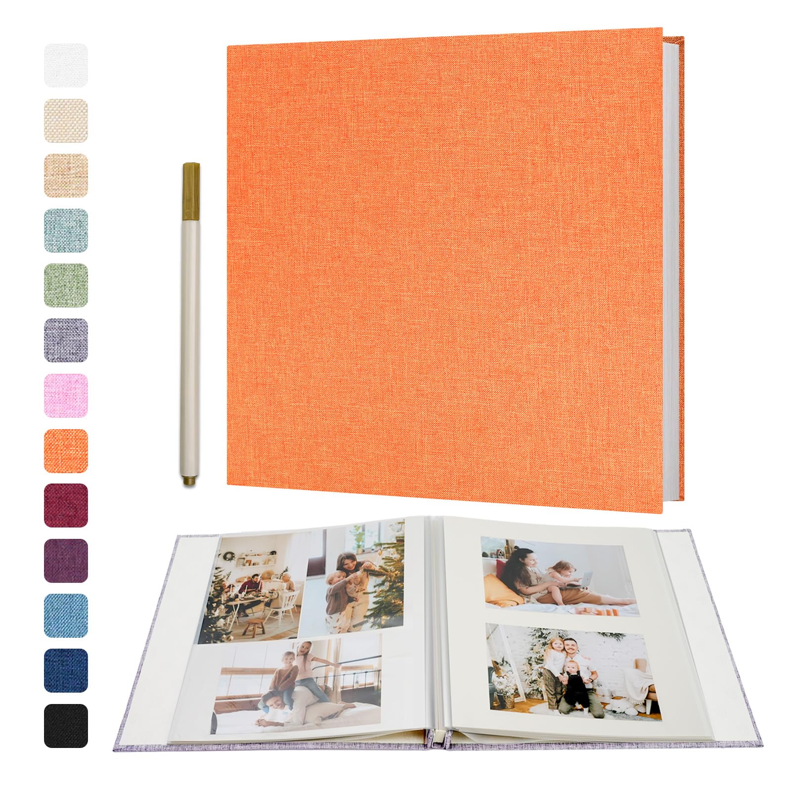 Vienrose Large Photo Album Self Adhesive for 4x6 8x10 Pictures Scrapbook Album DIY Scrap Book 40 Sticky Pages with A Metallic Pen