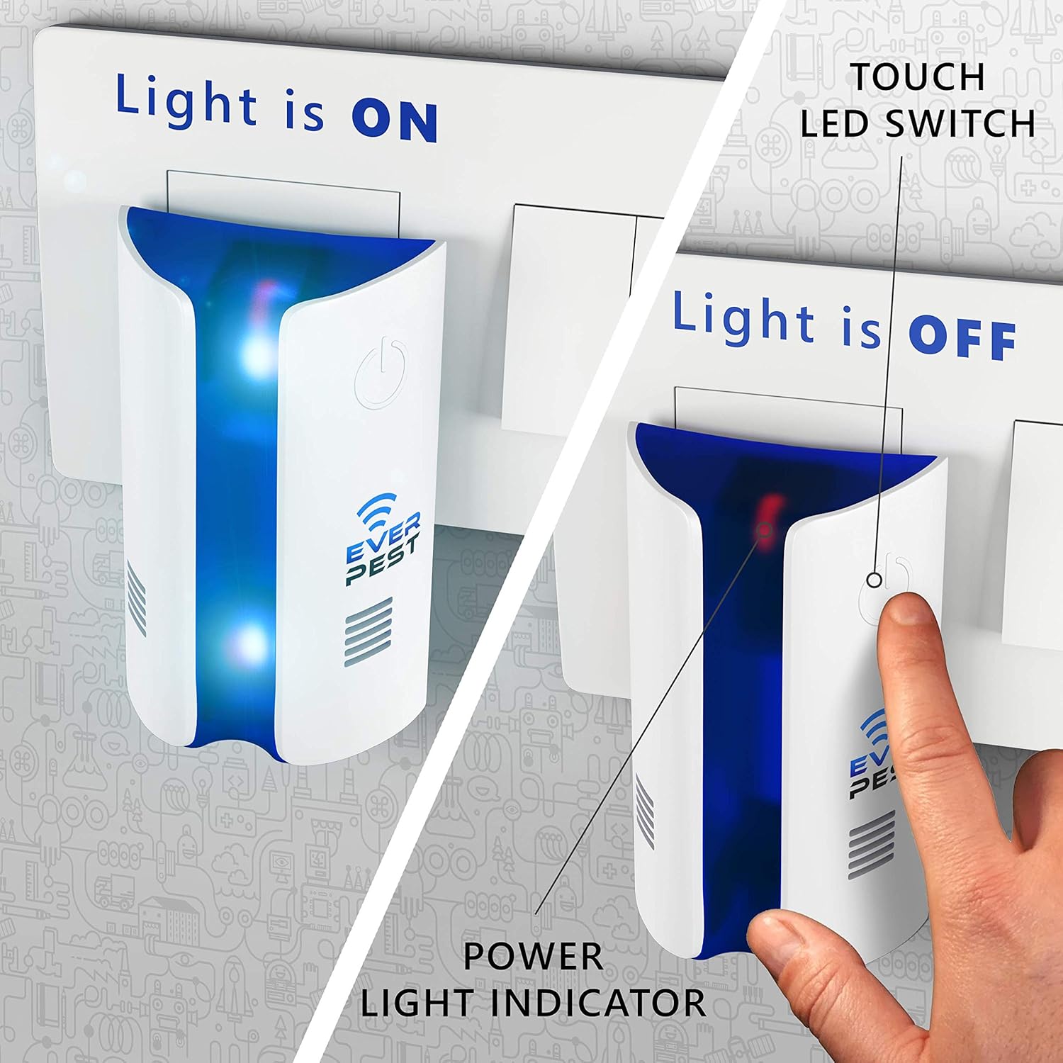 Ultrasonic Pest Repeller Plug in - Electronic Insect Control Defender Roach Bed Bug Mouse Rodent Mosquito Non Killer - Indoor Electromagnetic Reject Repellent Ants Mice Fly Rat Bedbug Spider Squirrel : Garden & Outdoor
