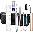 A2Z Scilab Brand Advanced Biology Lab Anatomy Student Dissection Kit with Stainless Steel Scissors Forceps Scalpel Handle Blades in a Case, For LAB,Hobby,Taxidermy (17 PCS with Glass Dropper)