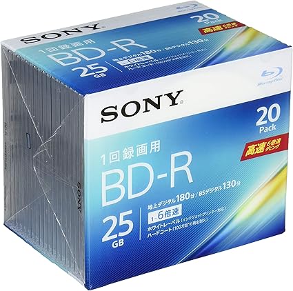 Amazon Co Jp ソニー ビデオ用ブルーレイディスク bnr1vjps6 R 1層 6倍速 枚パック パソコン 周辺機器