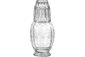 Elle Décor Vintage Glass Carafe Set, Clear, 4.7x10.2