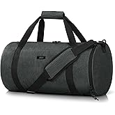 MIER Gym Bag Round Duffle Bag with Shoe Compartment & Wet Pocket, Lightweight Carry on Duffel for Men Women Workout Fitness Travel Sports, 24L, Dark Gray
