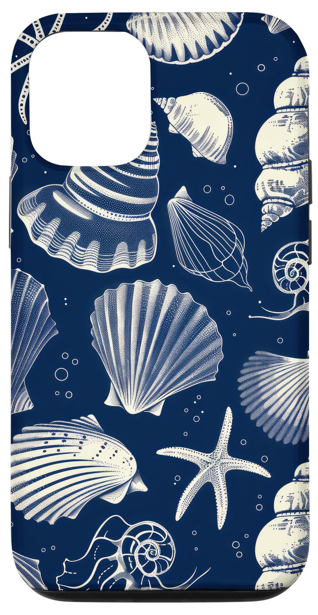 iPhone 12/12 Pro Seashells Navy Blue Beach Ocean Case