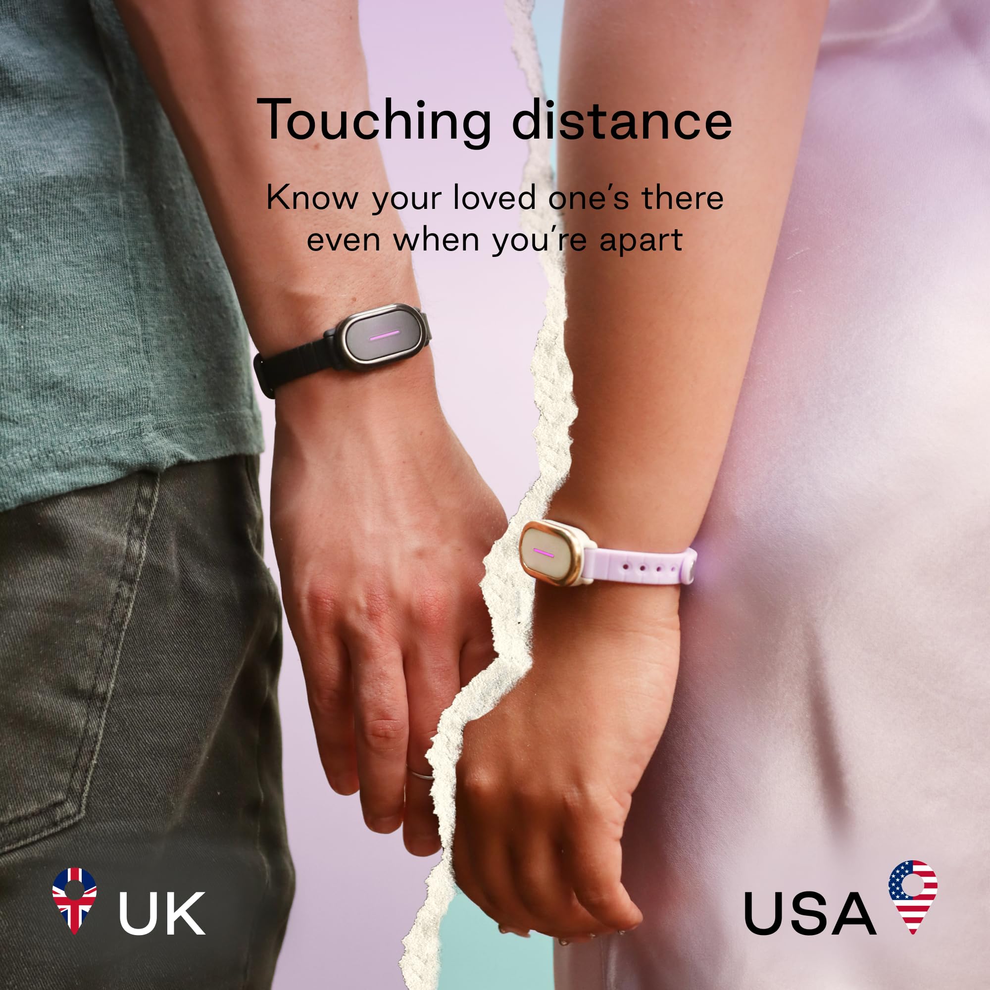 BOND TOUCH 4 - Long Distance Relationship Bracelets for Couples (Set of 1) - Feel Each Other's Touch Across Any Distance | Long Distance Relationship Gift for Couples | Matching Couple Bracelets