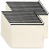 Koolmox Canvas Zipper Pouch Bulk, 20 Pack 9x7'' Large Canvas Makeup Bags Plain for Women to Personalize Decorate Tie Dye Vinyl Print into Cosmetic Bags Travel Toiletry Pouch Pen Coin Bag