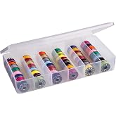 ArtBin 8156AB Large Bobbin Box, Sewing Bobbin Organizer, [1] Plastic Storage Case, Clear