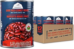 Cullen's Foods Canned Organic Dark Red Kidney Beans. 100% Canadian Grown & Processed. Preservative Free, Non GMO, Low Sodium.