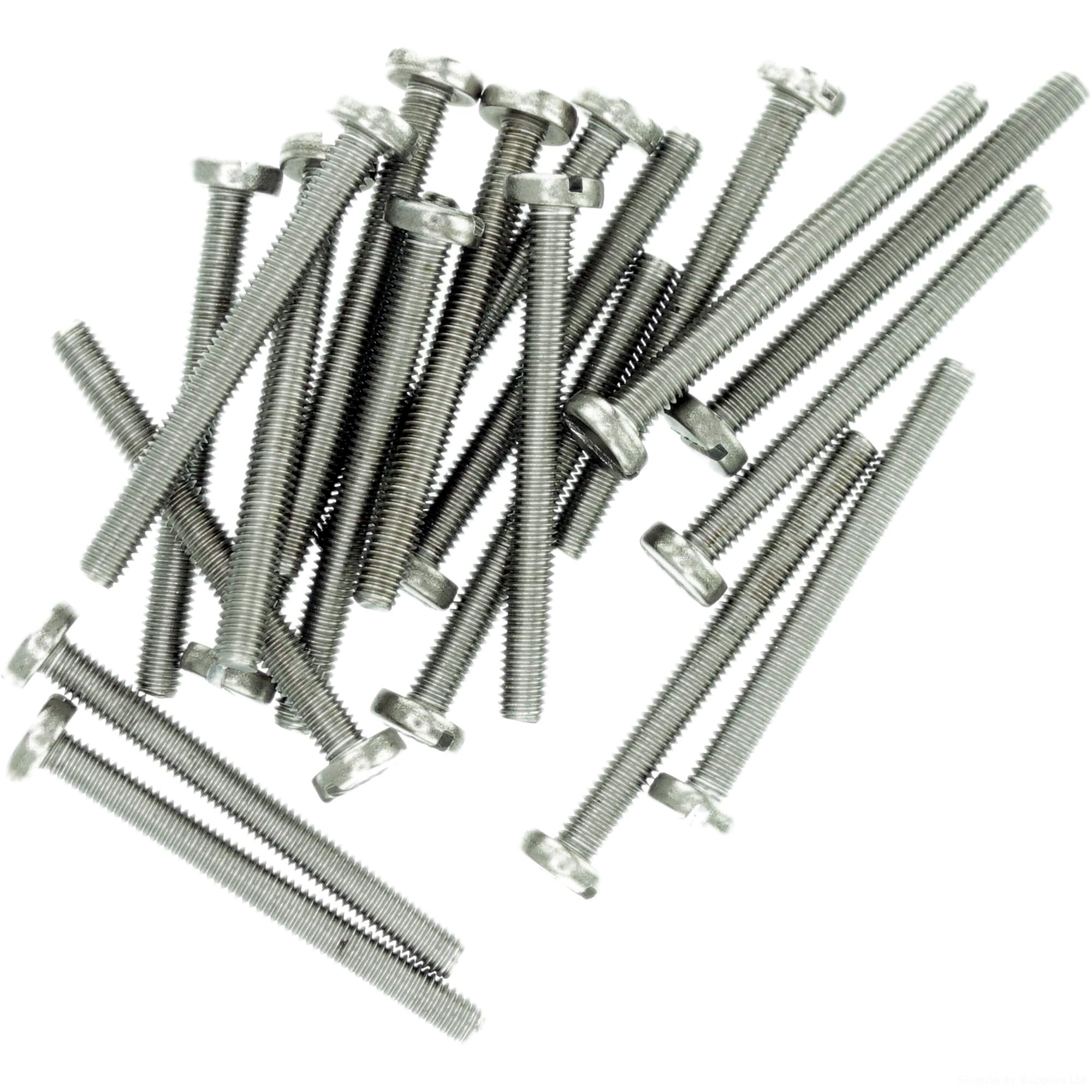 M5 (5mm x 22mm) Slot Pan Machine Screw (Bolt) - Stainless Steel (A2) (Pack of 20)