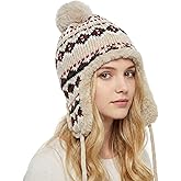 Kejea Winter Women Knit Beanie Hat Ear Flaps Trapper Hat Men Toque Warm