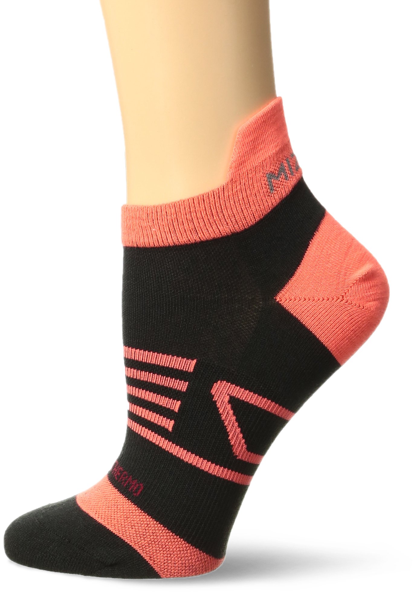 Mizuno Running Breath Thermo Running Crew Socks, X-Large, Dark Slate/Fiery Coral