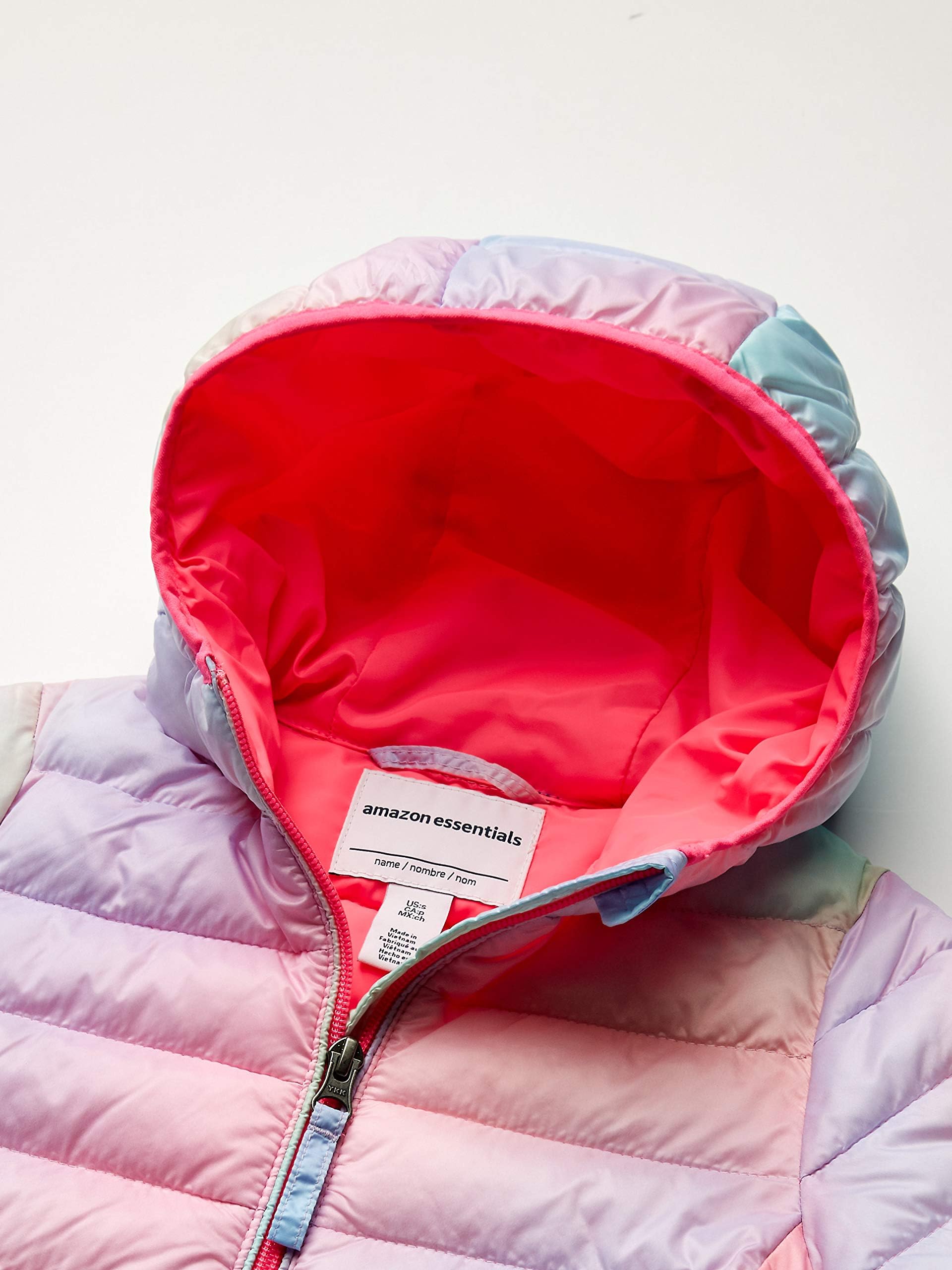 Amazon Essentials Girls and Toddlers' Lightweight Water-Resistant Packable Hooded Puffer Jacket