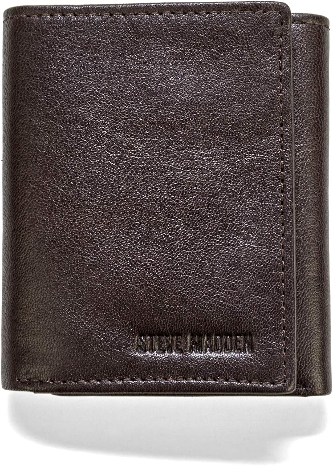 Steve Madden RFID Leather Trifold Wallet, Brown (Smooth Grain) Amazon.ca Clothing & Accessories
