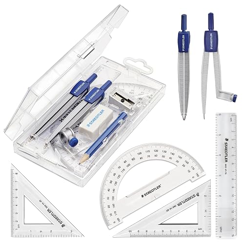 STAEDTLER School Kit Math Geometry Set - 10-Piece Compass, Protractor ...