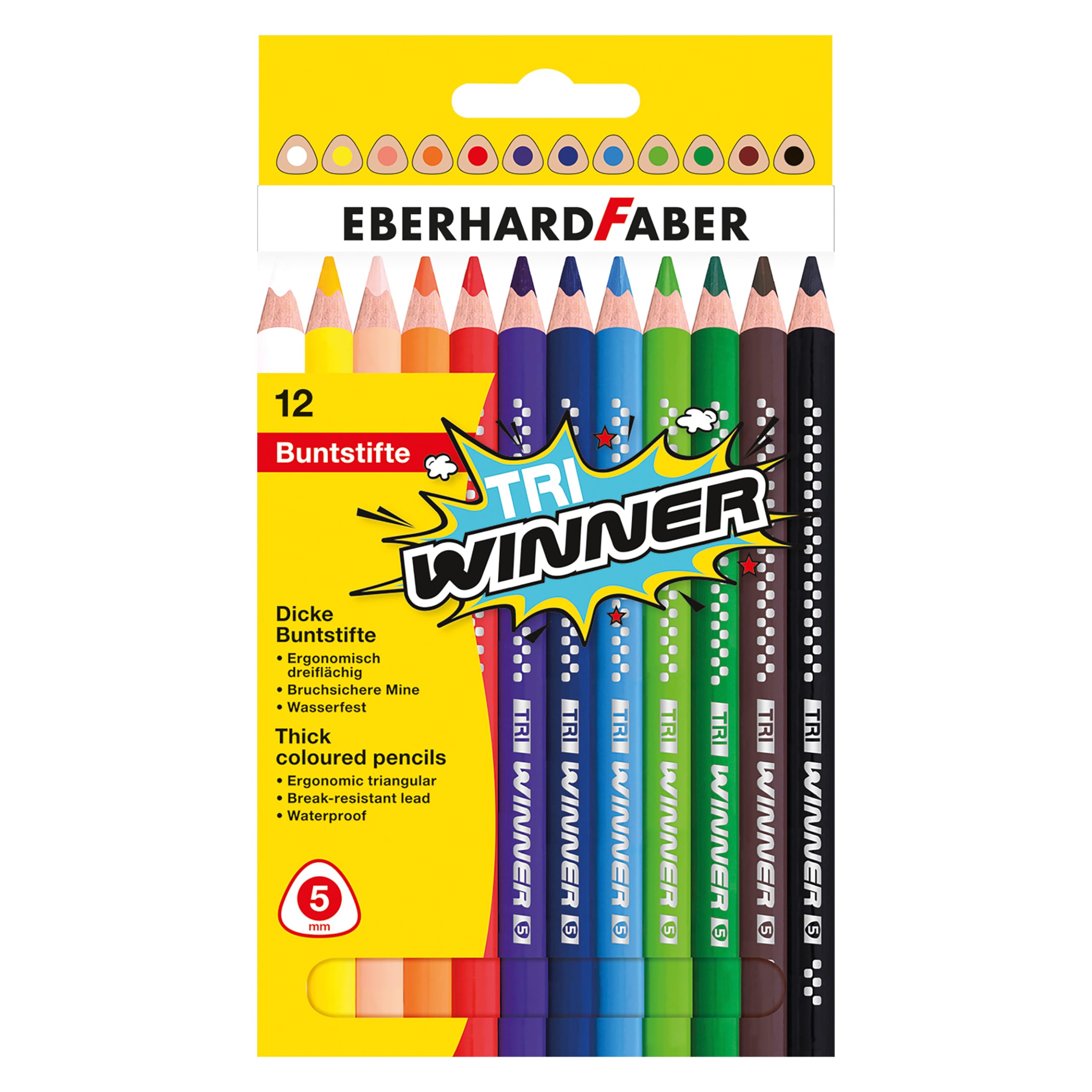 Eberhard Faber Tri-Winner Col Pencil Triang Card (Box of 12)