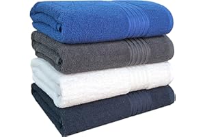 BolBom*S Bath Towel Set Pack of 4, 30" x 60" Inches Large 100% Cotton Bath Towels,Soft, Absorbent, and Quick Dry Towels for Bathroom, Pool, Beach, Swim, and Yoga, Large Bathroom Towels for Daily Use