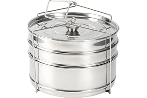 Stackable Stainless Steel Insert Pans, 6Qt Instant Pots Accessories 3 Tier Steamer Cooker Pot Set Cook Food Pressure Pot Acce
