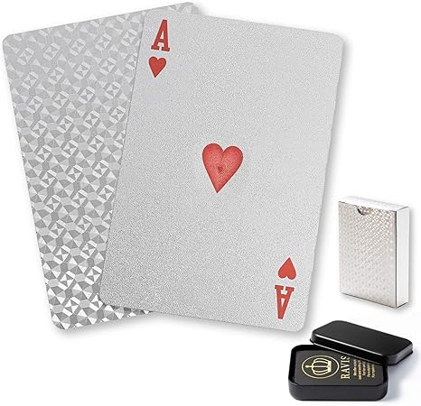 Amazon Ravis トランプ ゴールド 防水 フレックスカード マジック おしゃれ 手品 高級 かっこいい パーティー ケース付 54枚 シルバー マジック 手品 おもちゃ