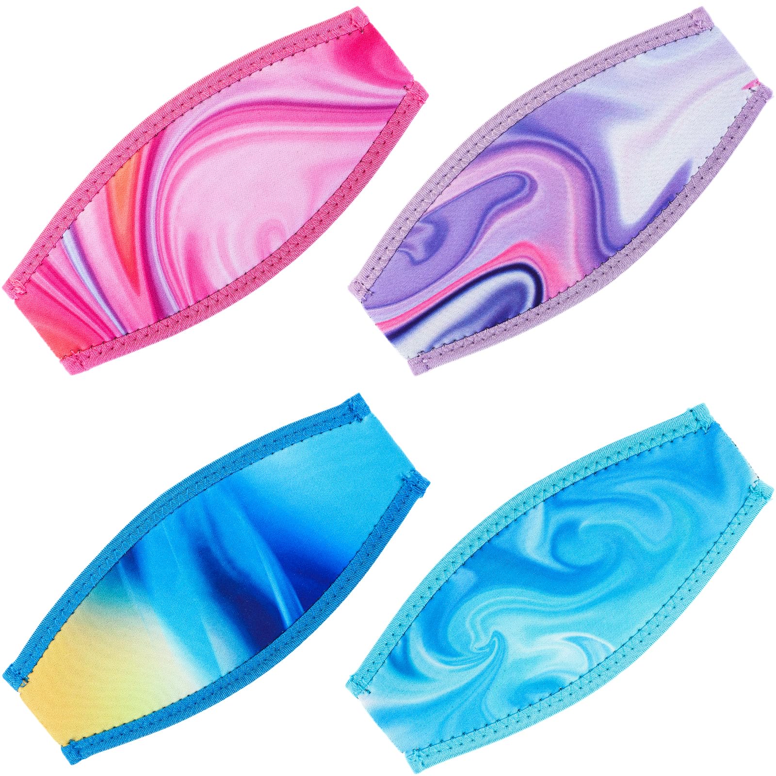 Photo 1 of Xuhal 4 Pcs Neoprene Mask Strap Cover Neoprene Diving Swimming and Snorkel Mask Straps Comfortable Non Slip Hair Protector Wrap for Men Women Water Sports Accessories, 4 Styles