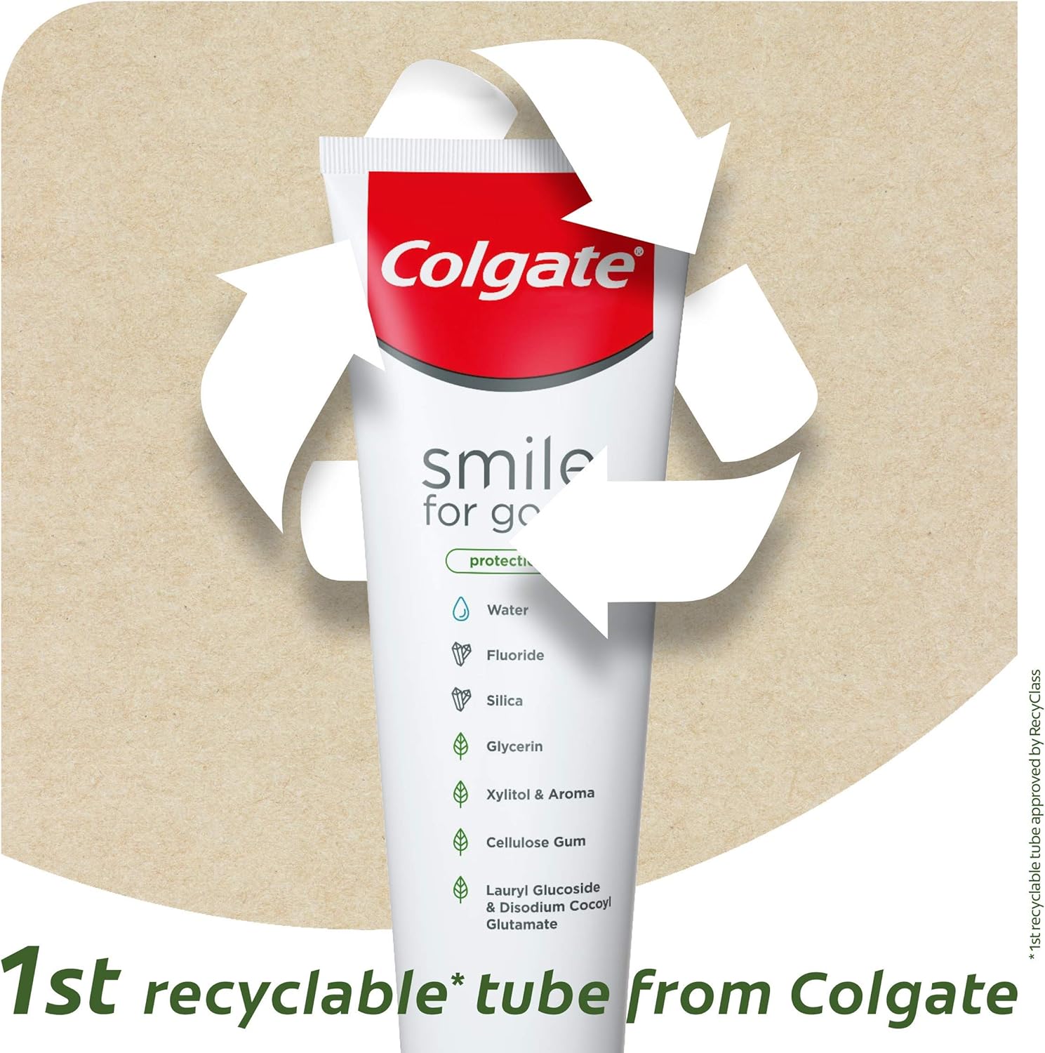 Colgate Smile For Good Protection Toothpaste, Recyclable Tube and Vegan