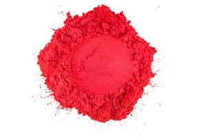 ELECTRIC BLISS BEAUTY 1 oz - Red Mica Powder - Cosmetic Grade - 25 Colors Available, Use for Cosmetics, Slime, Candles, Paints, Bath Bombs, Epoxy Resin, Soap, Clay, Nail Art, Jewelry (Red)