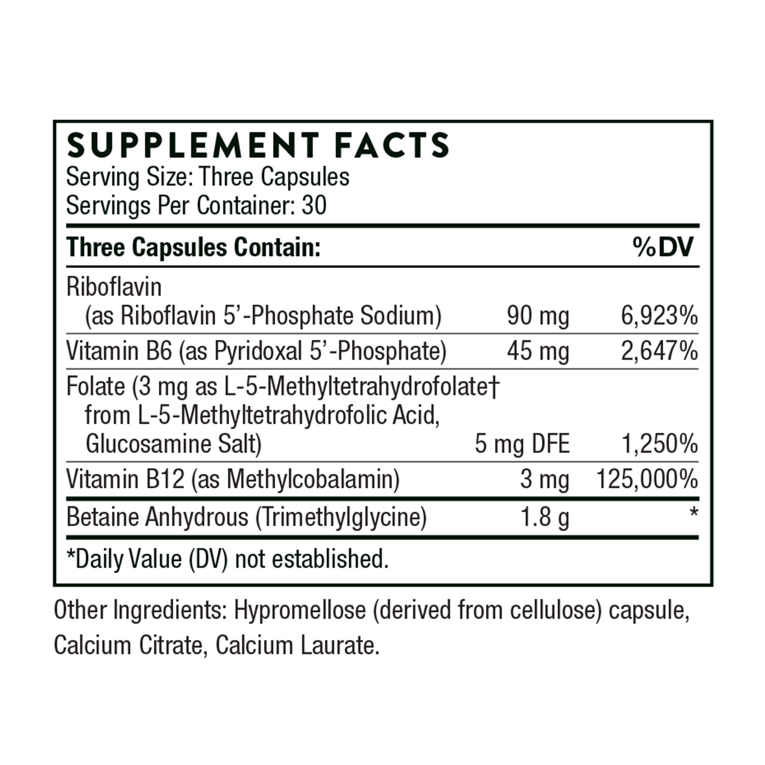 Thorne Research MethylGuard Plus Methylation Support Supplement with 5MTHF (Folate) and