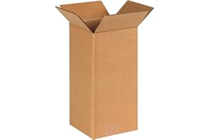 BOX USA 6x6x12 Tall Corrugated Boxes, Tall, 6L x 6W x 12H, Pack of 25 | Shipping, Packaging, Moving, Storage Box for Home or Business, Strong Wholesale Bulk Boxes