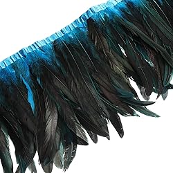 Natural Rooster Feathers Fringe Trim - 1 Yard