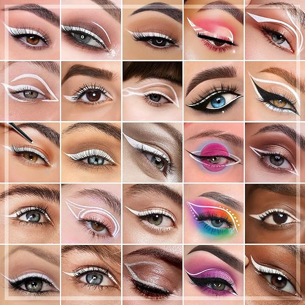 DOCOLOR EYELINER GEL PEN ULTRA-PIGMENTED WATERPROOF SMUDGE-PROOF GEL EYELINER PENCIL, WHITE