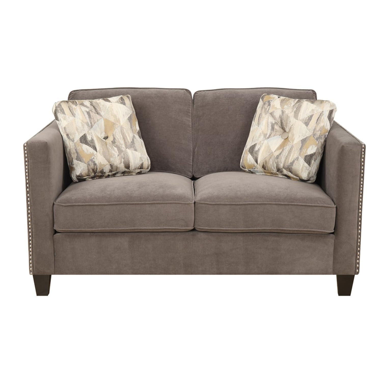 Amazon Com Emerald Home Focus Charcoal Loveseat With Pillows