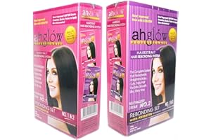 AHGLOW Hair Rebonding Set Permanently Straight Extra Strength Formula set 165g