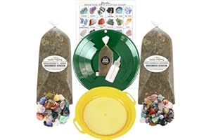 Sluiceboy Prospecting - Gold and Gem Mining Kit | Medium Kit | Gold Paydirt & Gemstone Paydirt | Gold Pans | Classifying Screen | Snuffer Bottle | Gem ID Chart | Vial