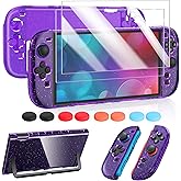 FYOUNG Protective Case for Nintendo Switch 2 2025, Slim Hard Shell for Switch 2 Accessories, Scratch&Shock Protection Cover with Screen Protector, 8 Thumb Grip(Translucent Purple, Switch 2 7.9inch)