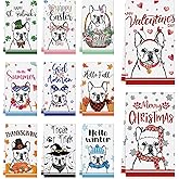QIONG MENG 11 Pcs French Bulldog Kitchen Towels 14x21 Inch Puppy Dog Dish Towels Seasonal Christmas Mother Day Gift Holiday Hand Towels for Home Kitchen Bathroom Decoration